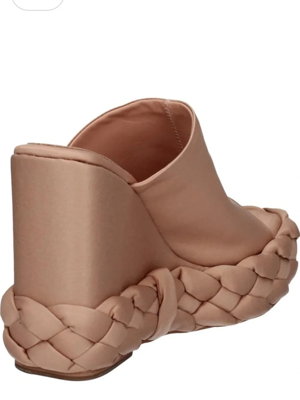 Paloma Barcelo Nude Braided Platform Wedge Slide